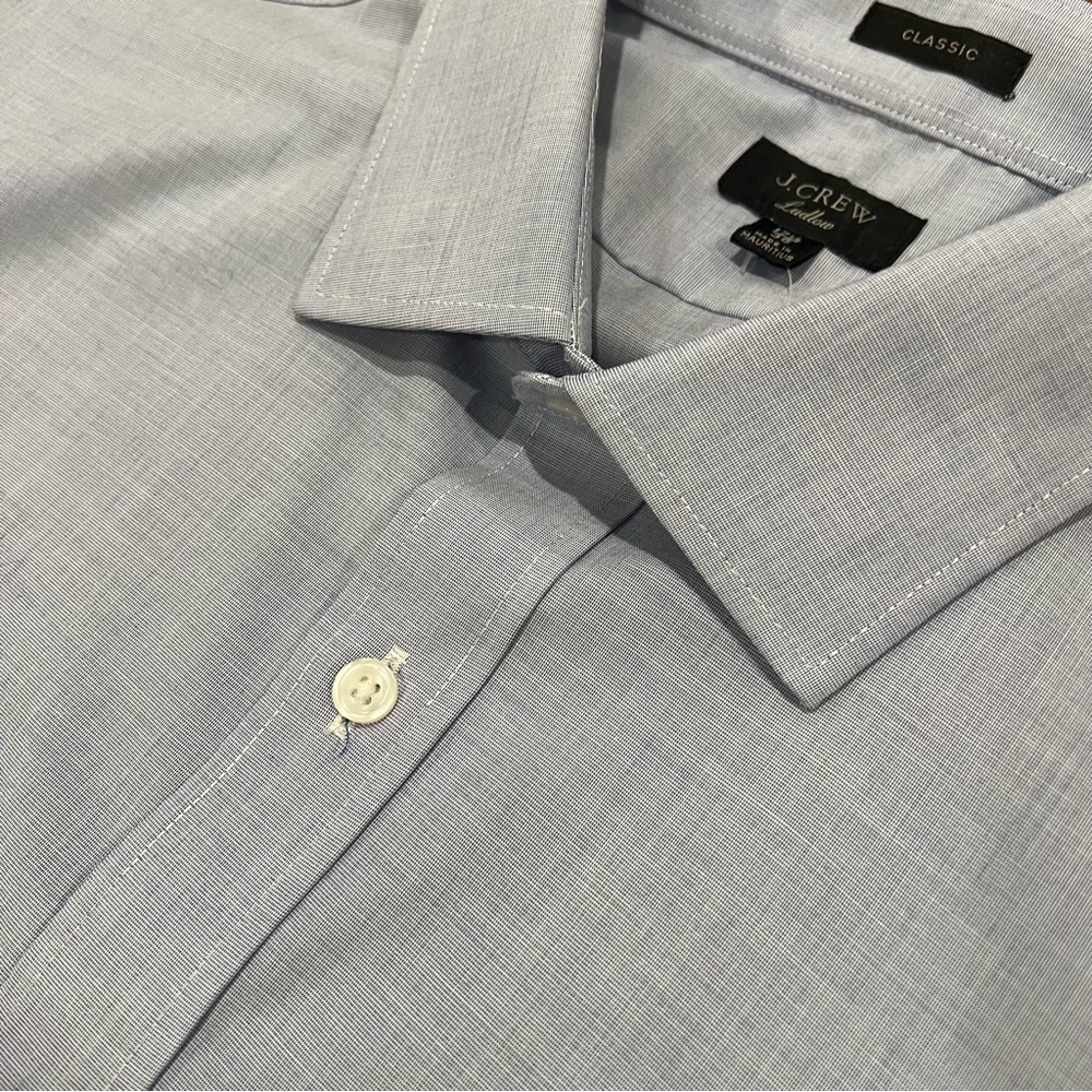 NEW J.Crew Men's Ludlow Stretch Cotton Dress Shirt Fairweather Blue 17.5/36‎ - Picture 5 of 16